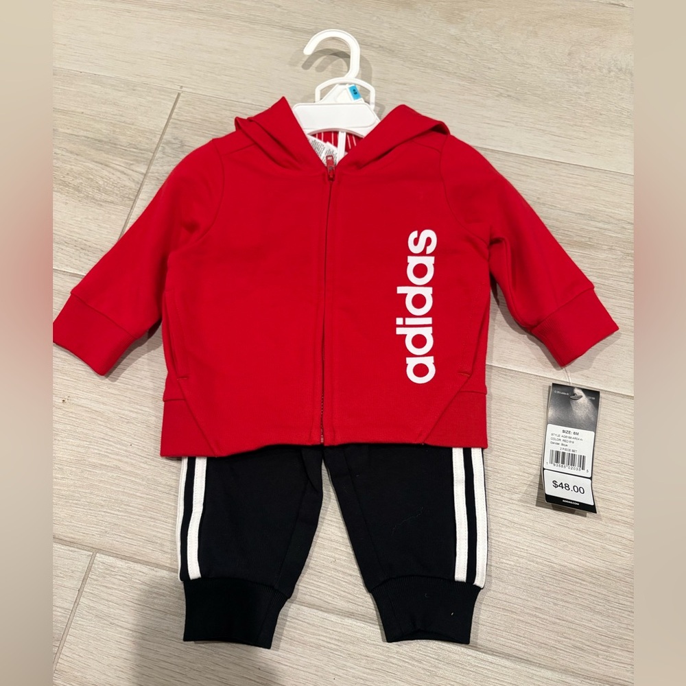 Adidas French Terry Hoodie and Jogger Set 6months, NWT